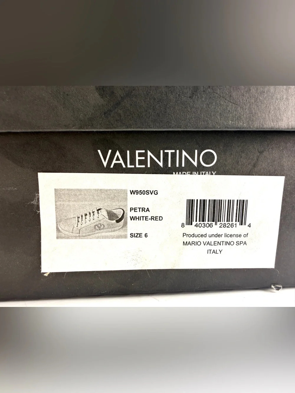 Valentino Petra White Leather Sneakers with Red Detailing - Picture 12 of 13